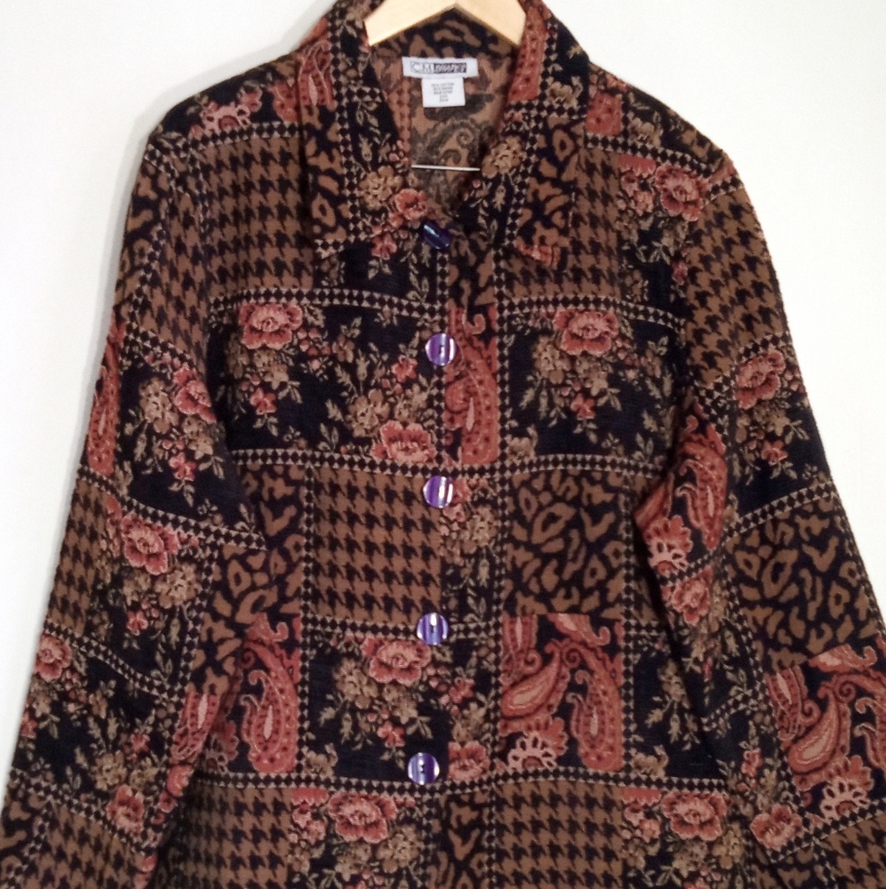 CM Shapes Vintage tapestry jacket unlined women's size 24W